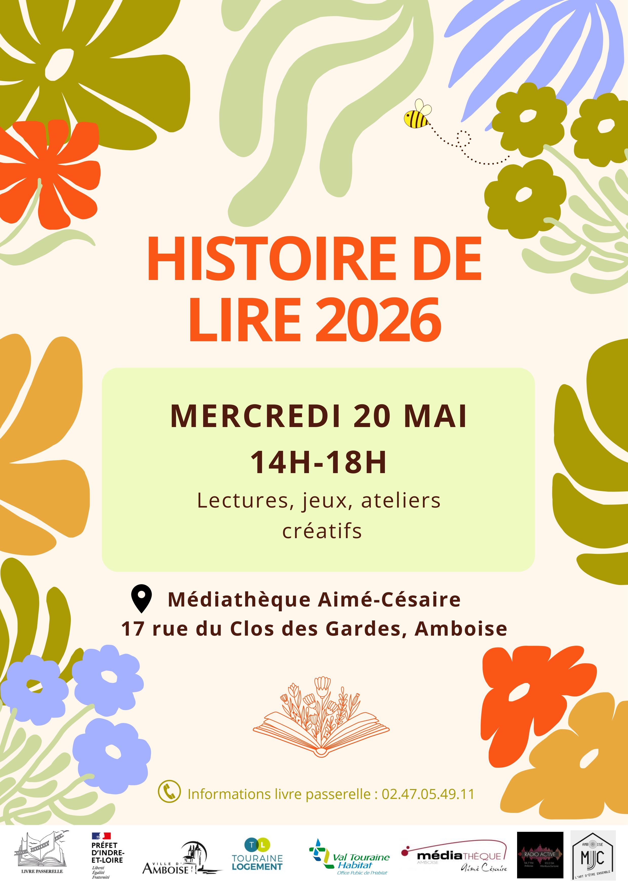 AMBOISE - Histoire de lire @ Médiathèque Aimé Césaire | Amboise | Centre-Val de Loire | France